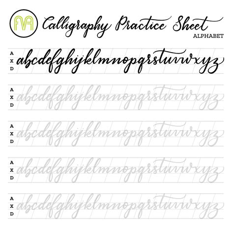 A printable designed for consistent calligraphy practice and improvement