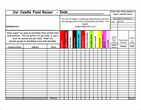 Campaign Order Form Template Excel