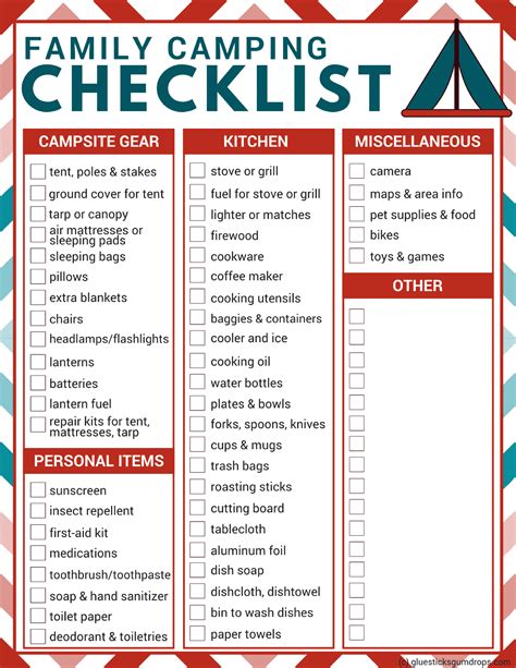 Camping Checklist Printable