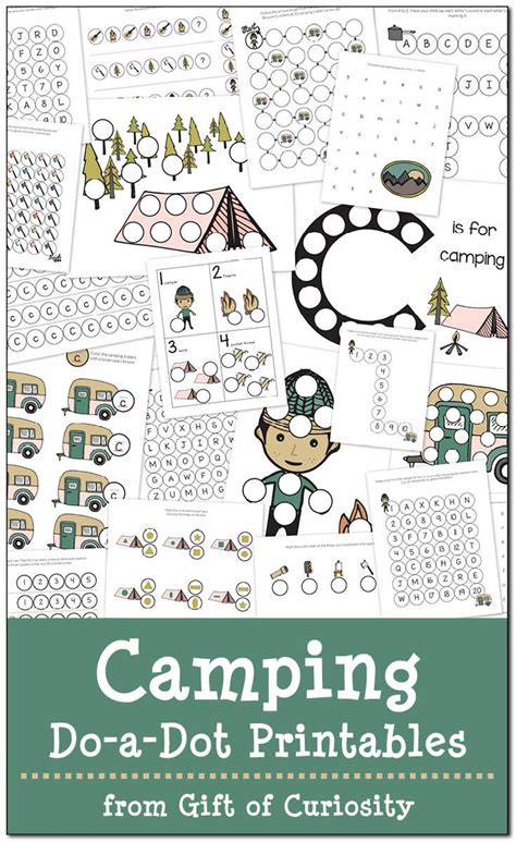 Camping Do A Dot Printables Activities