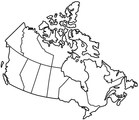 Blank Map of Canada with Provinces