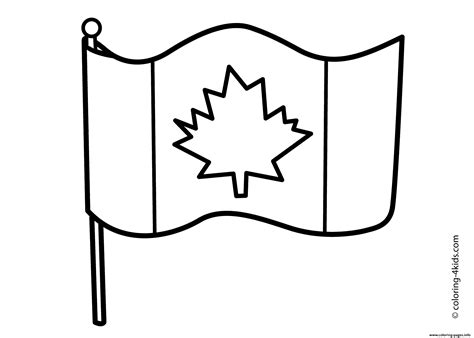 Canada Flag Coloring Page