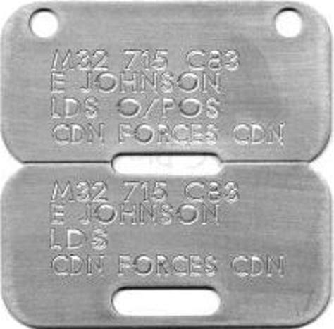 Canadian Forces Dog Tag Issuance Image