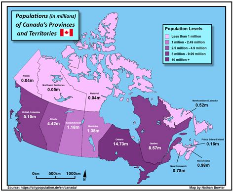 Map of Canadian provinces and territories