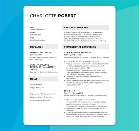 Canadian Resume Format