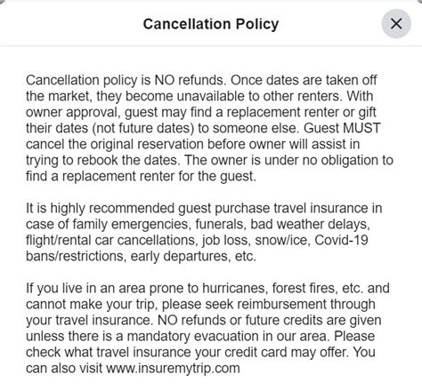 Cancellation Policies