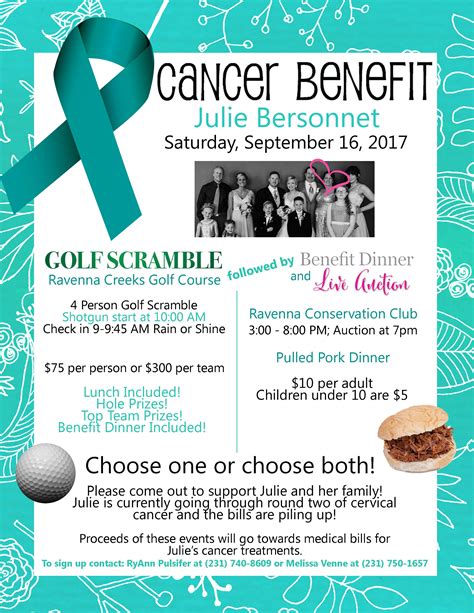 Cancer Benefit Flyer Template Design Ideas