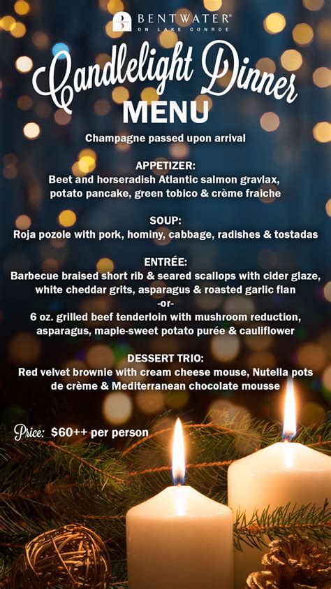 Candlelit Dinner Menu