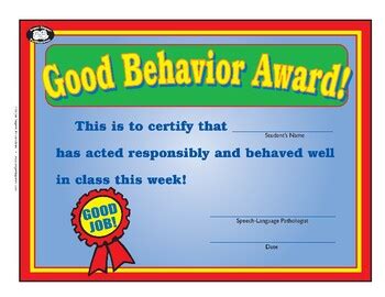 Candy awards for good behavior