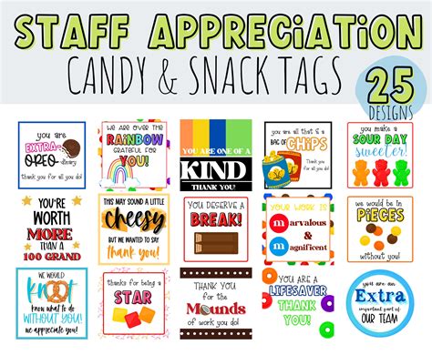 Candy bar sayings for employees