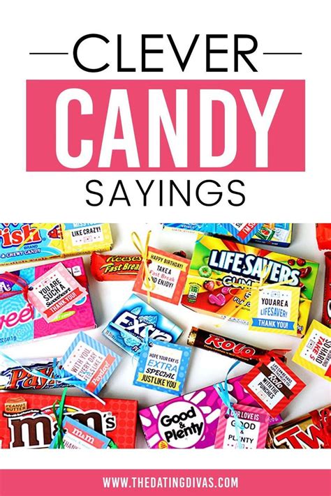 Candy bar sayings puns with a punny background