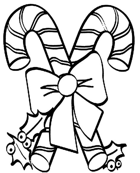 Candy Cane Coloring Pages for Kids Free