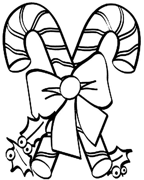 Candy Cane Coloring Pages for Kids Online