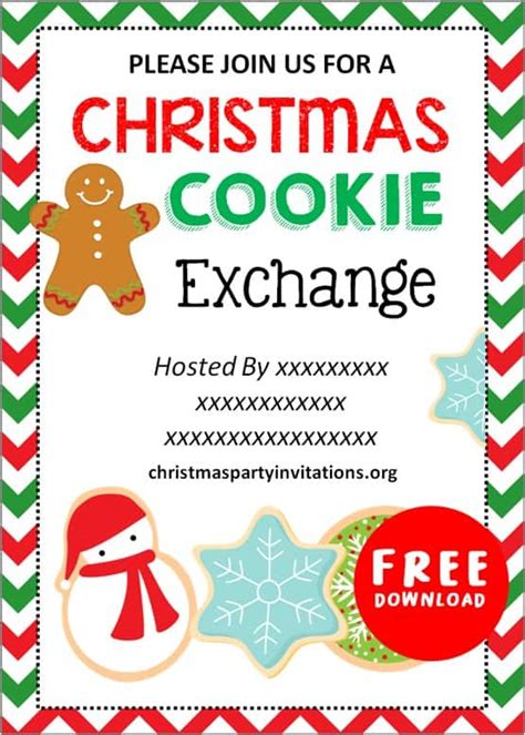 Candy Cane Cookie Exchange Invitation Template