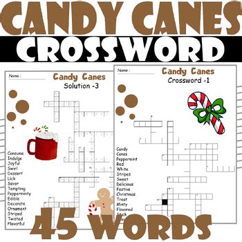 Candy Cane Crossword Puzzle