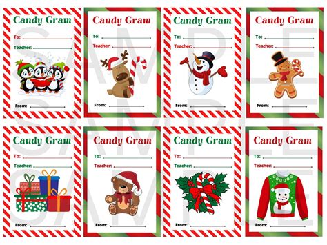 Free Printable Candy Cane Gram Tags