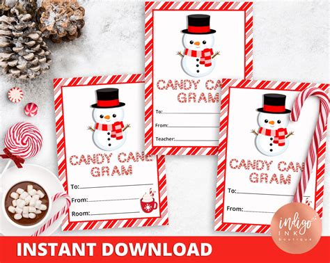 Candy Cane Gram Tags