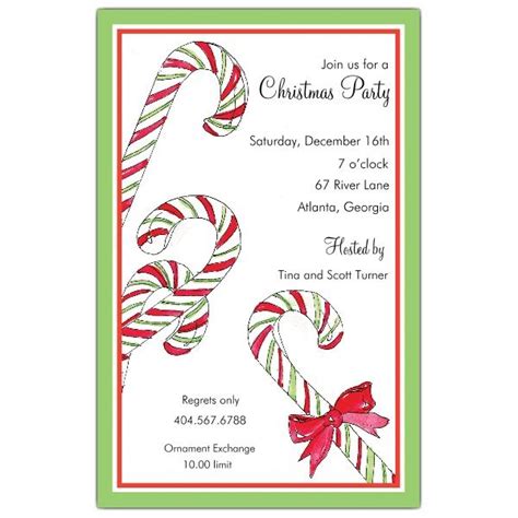 Candy Cane Invitation Template