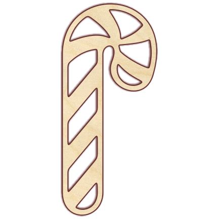 Candy Cane Ornament Laser Cut Template