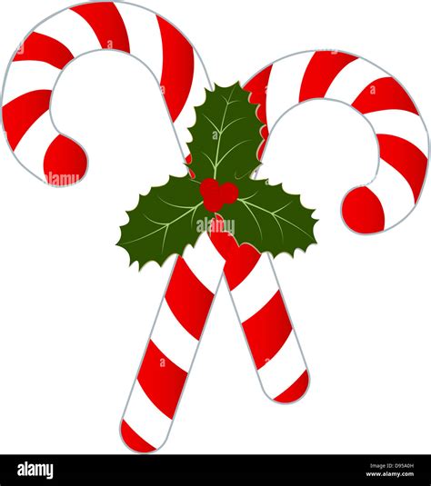 Candy Canes and Holly Clip Art