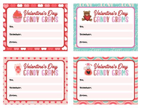 Candy Gram Templates for Valentine's Day