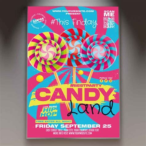 Candy Land card template 1