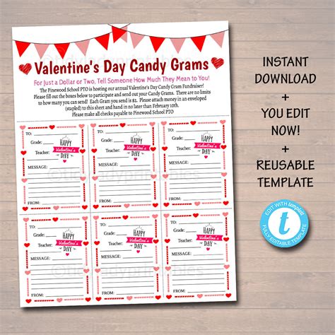 Candy Gram Template Example 2