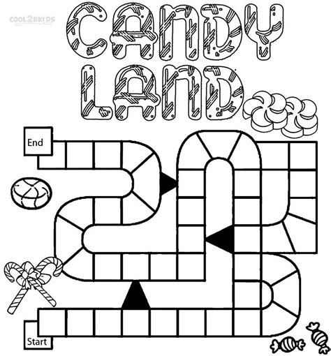 Candyland activity sheets featuring fun illustrations and games