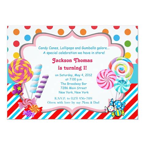 Candyland Birthday Party Invitation