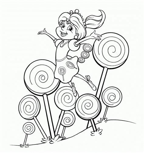 Candyland coloring pages featuring Mr. Mint and friends