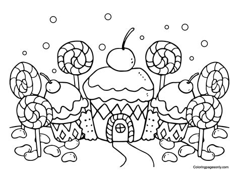 Candyland coloring pages for kids featuring beloved characters