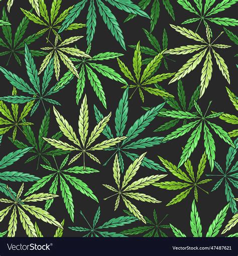 Cannabis Leaf Pattern Coloring Page