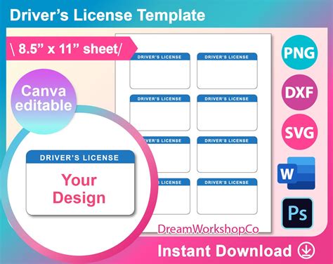 Canva Drivers License Template