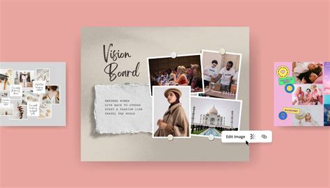 A creative vision board with unique design elements