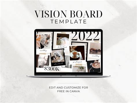 A minimalist vision board with simple typography