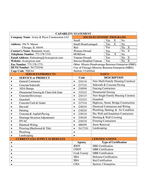 capability statement template 6