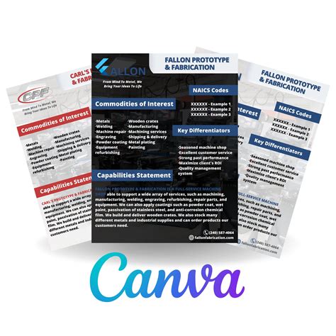 capability statement template canva