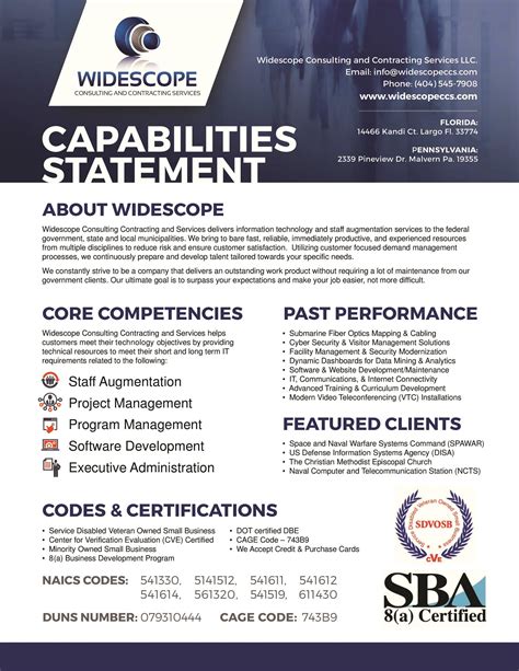 capability statement template