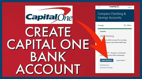 Image of a Capital One Bank account information