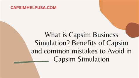 Capsim Template Mistakes