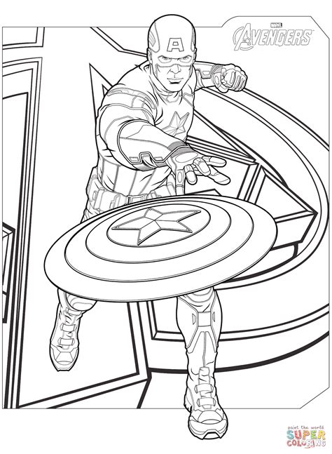 Captain America and the Avengers printable coloring page