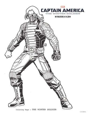 Captain America and the Winter Soldier printable coloring page