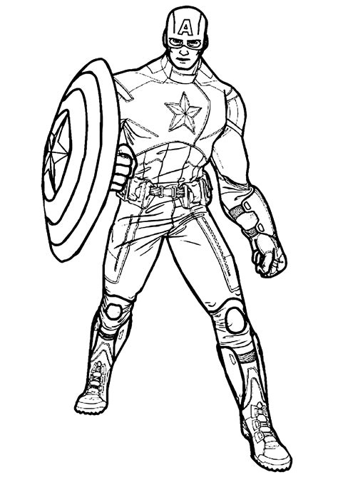 Captain America Coloring Book Page