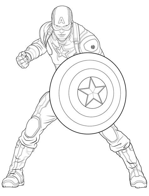 Captain America free coloring pages