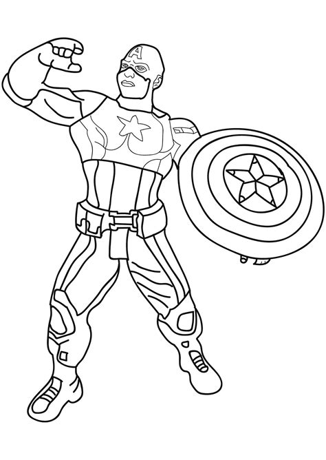 Captain America printable coloring pages pdf