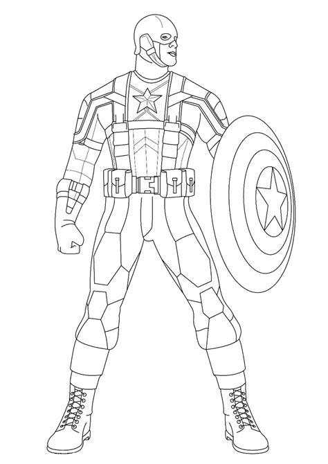 Captain America Standing Coloring Page