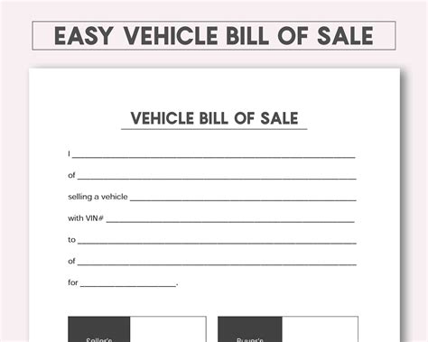 Car Bill of Sale Template Example