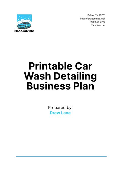 Car Detailing Business Plan Template 3