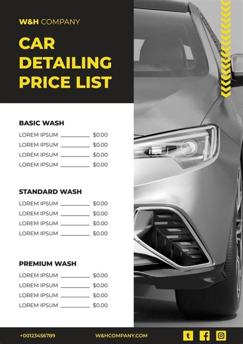 Car Detailing Add-Ons and Extras Template