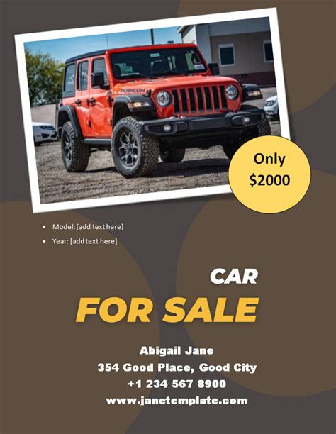 Benefits of Using a Car for Sale Flyer Template